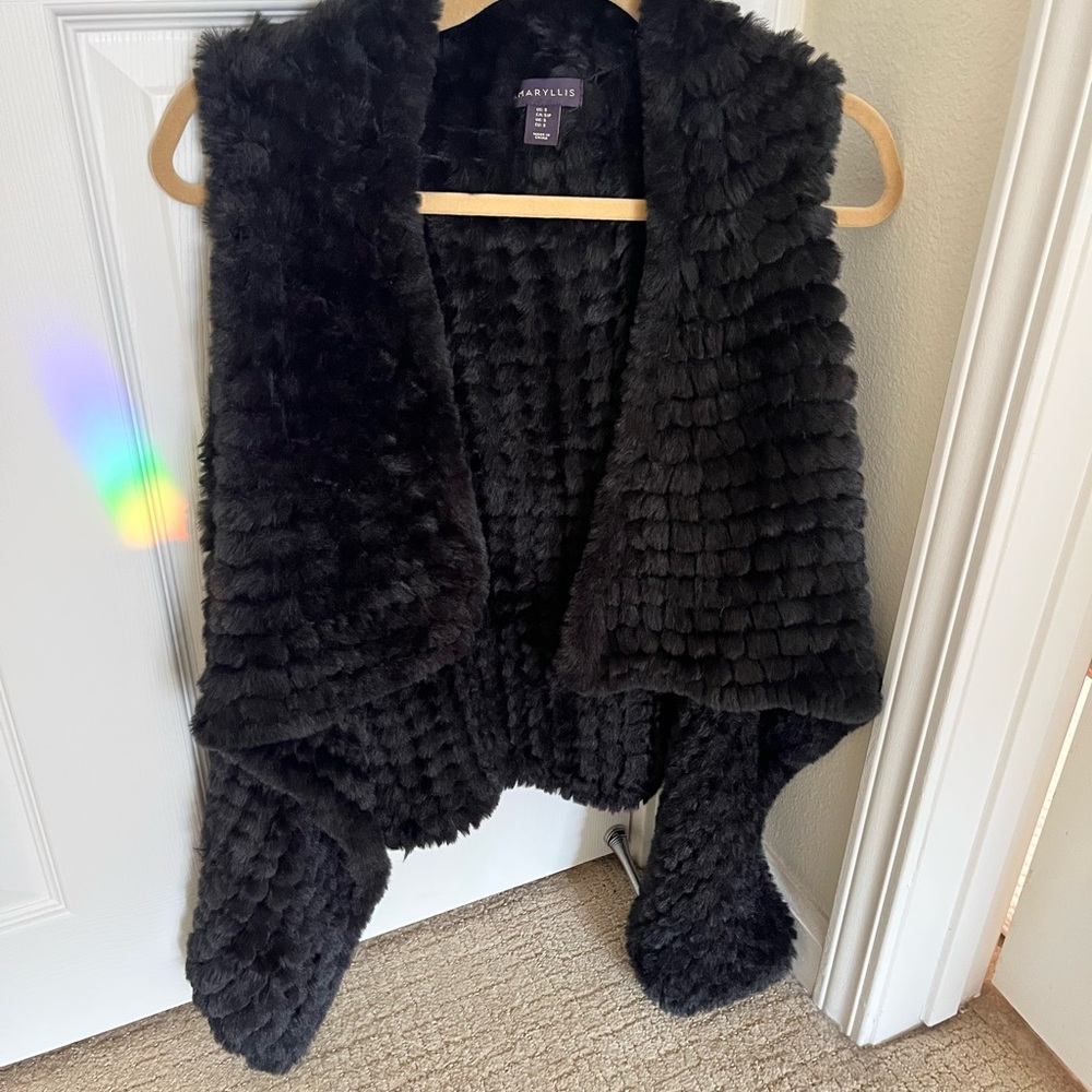 Amaryllis Black Faux Fur Vest